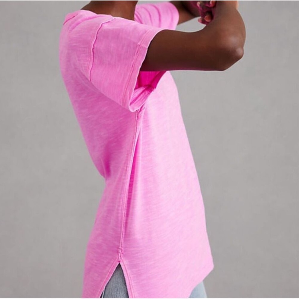NWOT Pilcro × Anthropologie The Jordyn Cotton-Slub Crew-Neck Oversized Tee - Picture 3 of 9
